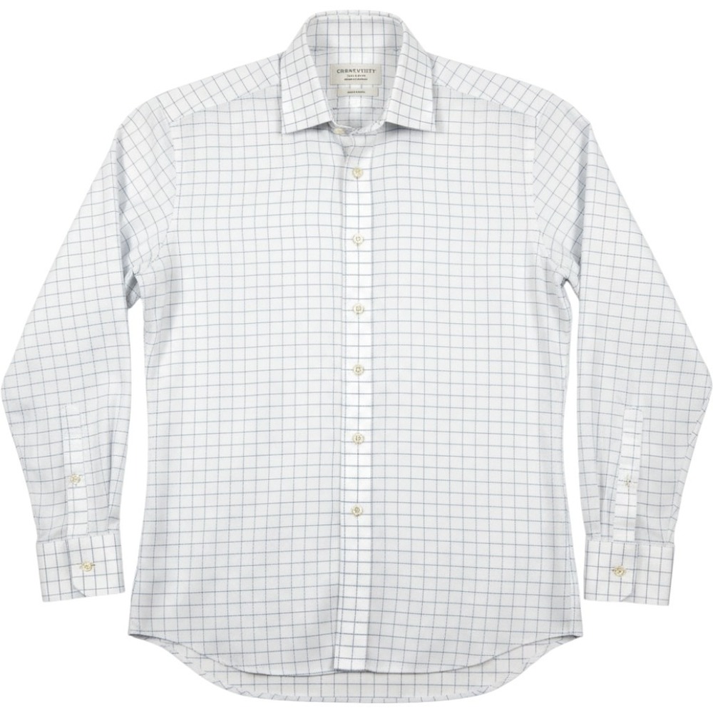 Charles Tyrwhitt Dress Shirt Men 16/36 White Windowpane Check Cotton